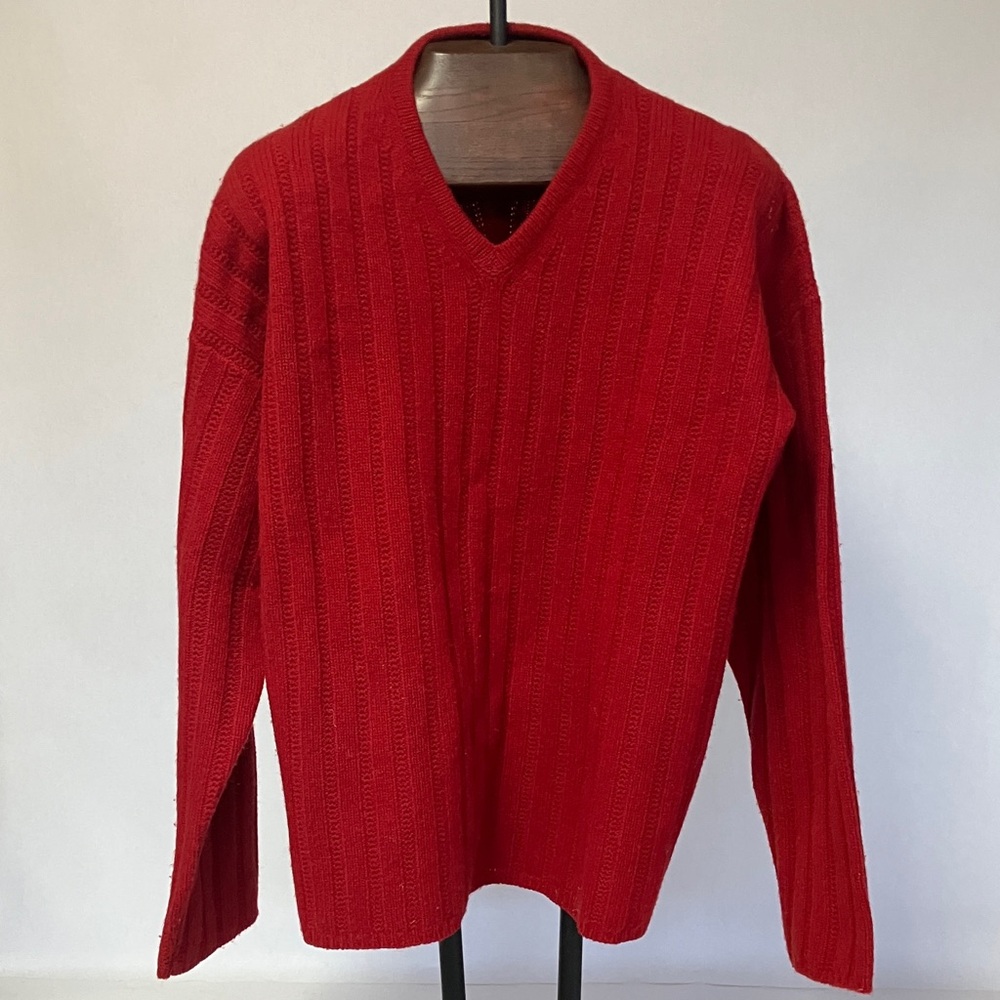 J. Crew Classic Red V-Neck Sweater for Men